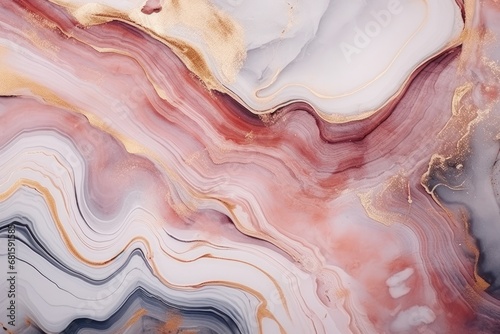  a close up of a marbled surface with a gold and black design on it's surface and the colors of the marble are red, white, blue, yellow, pink, and gold, and black, and white, and black. photo