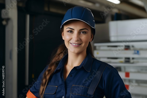 female worker portrait electrician energy engineer
