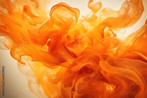  a close up view of a yellow and orange substance in the center of the image, with a white back ground and a light gray back ground behind the image.