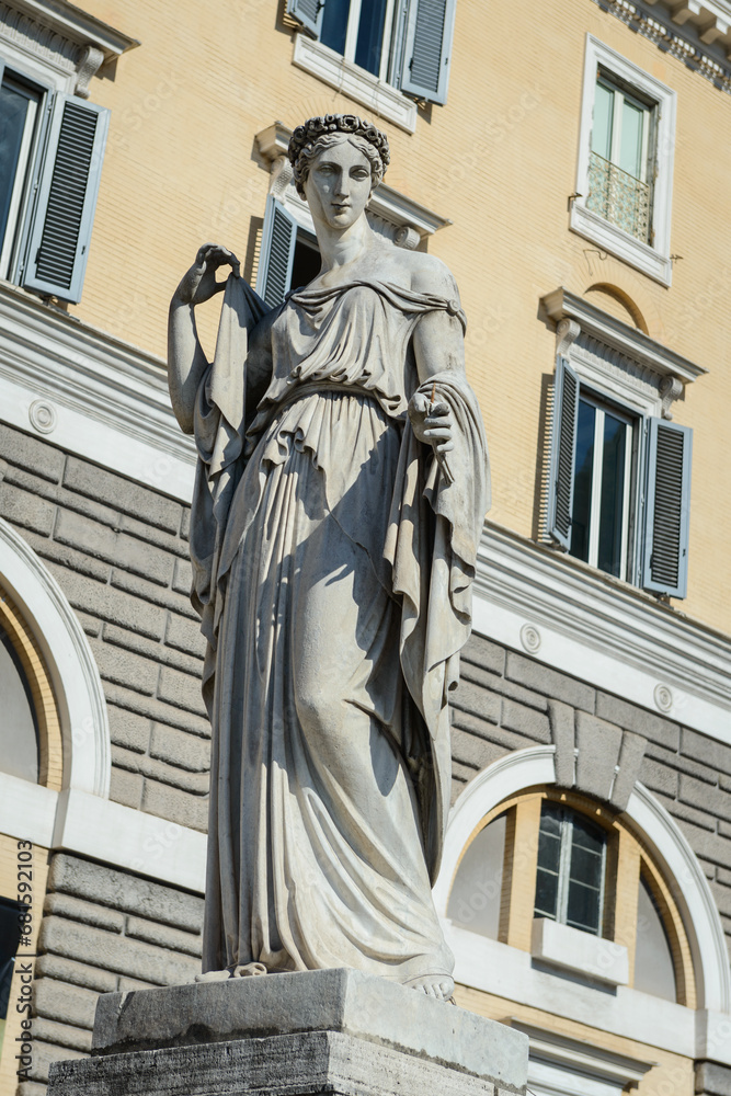 Old Statue found at the Piazza del Popolo, Rome - Italy