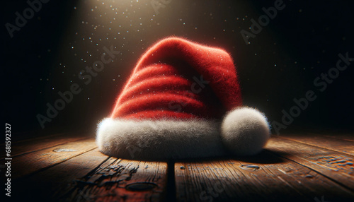 santa claus hat on dark background