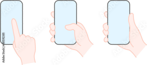 スマートフォンを操作する手　シンプル
