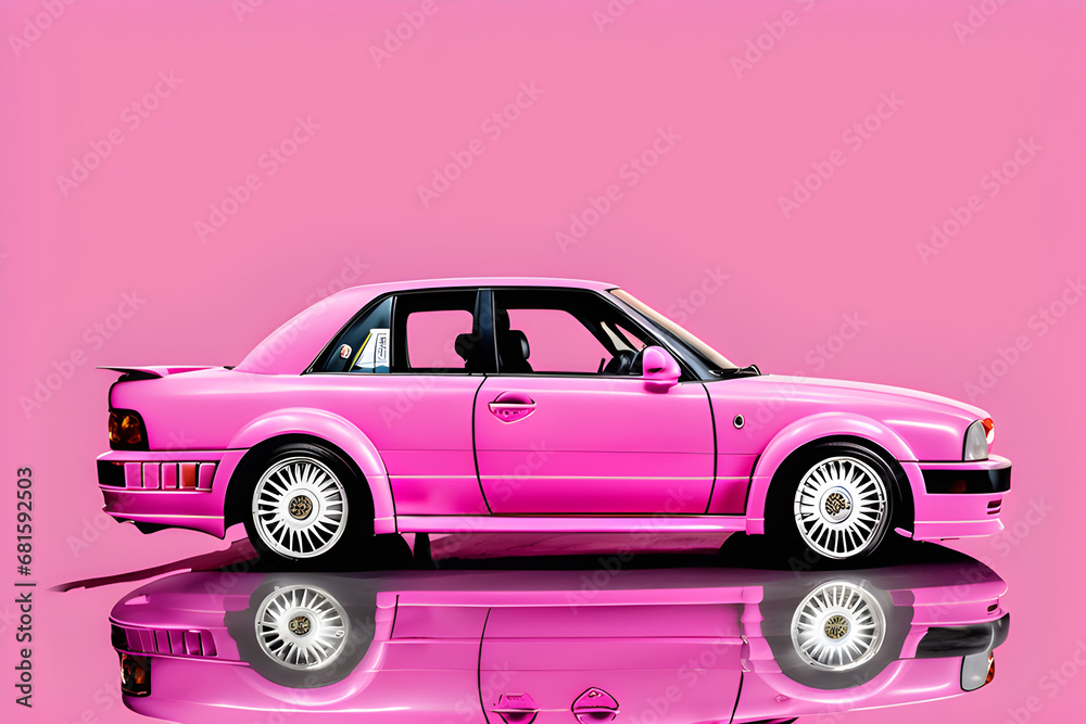 pink car with pink background
Generative AI