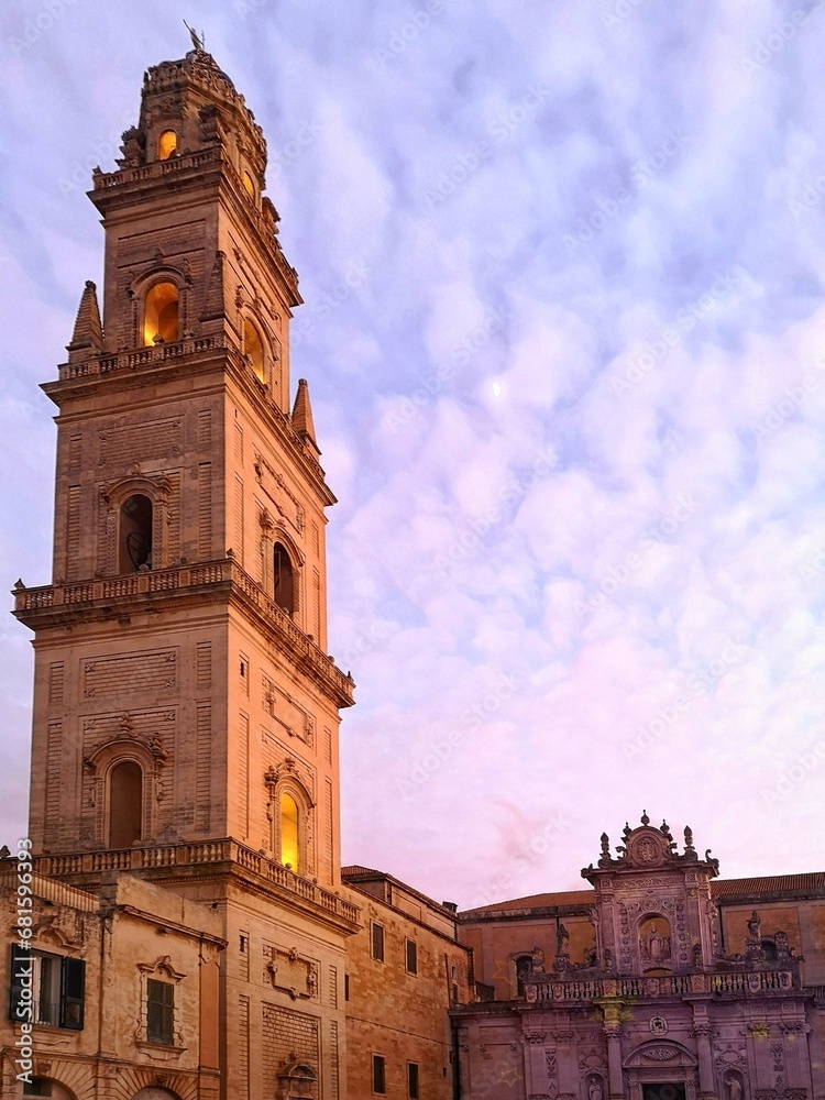 Facade of Lecce Cathedral in Italian Puglia