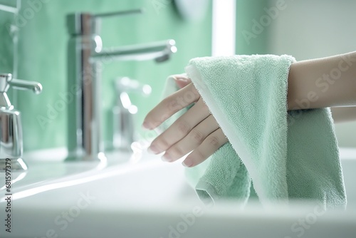 It is important to dry your hands with a delicate towel.