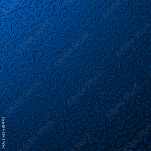 Blue embossed abstract poster design with Turing pattern. Rippled effect of the illusion of movement for banner, flier, invitation, cover, business card.