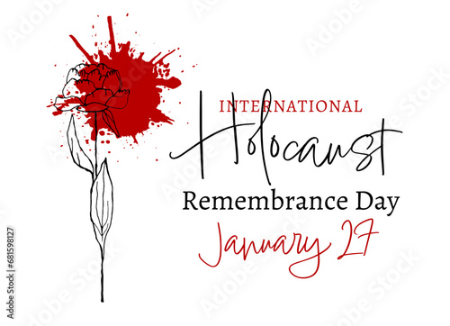 International holocaust remembrance day. Horizontal poster, print, banner.
