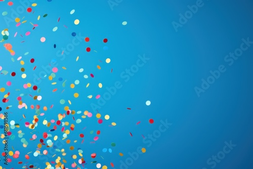  a bunch of colorful balloons floating in the air with a blue sky in the background in the background is a bunch of multicolored balloons floating in the air.
