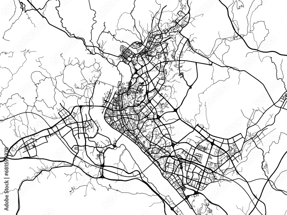 Vector road map of the city of Yichang in the People's Republic of ...