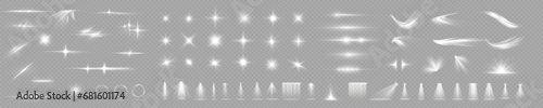 Light effect flare white shine, vector len glow line sparkle shine. White, lens, star, glow, spark, effect, light, line, spotlight, flare, twirl, curve, vector.	