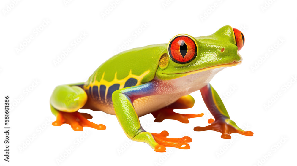 Fototapeta premium Tree frog red eyed on the transparent background