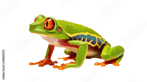 Tree frog red eyed on the transparent background