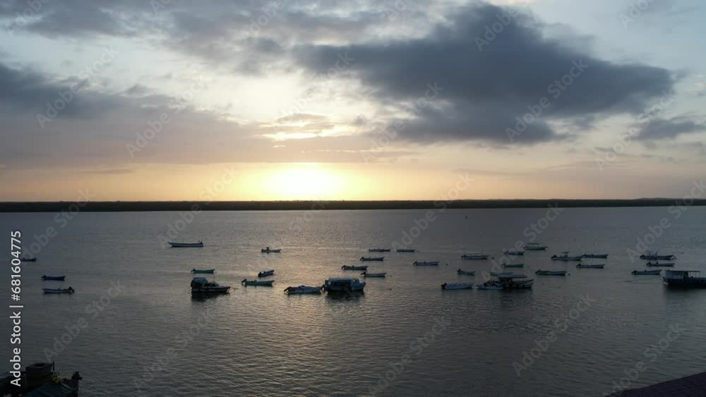 sunset over the sea in Lamu Island