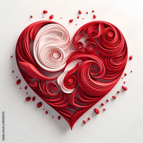 A creative heart design on a white background for Valentine's Day