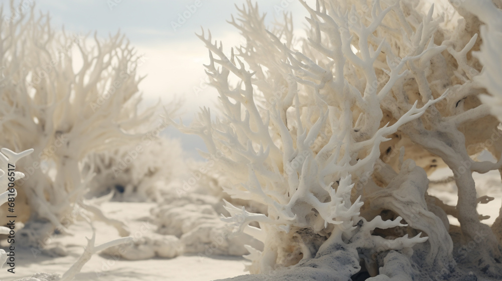 A field where white corals grow A field where white corals grow