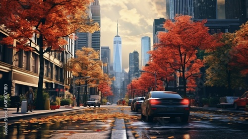 City life in the fall