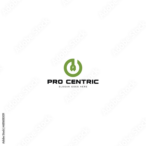 Charging stations logo design, electric car charging points logo vector template