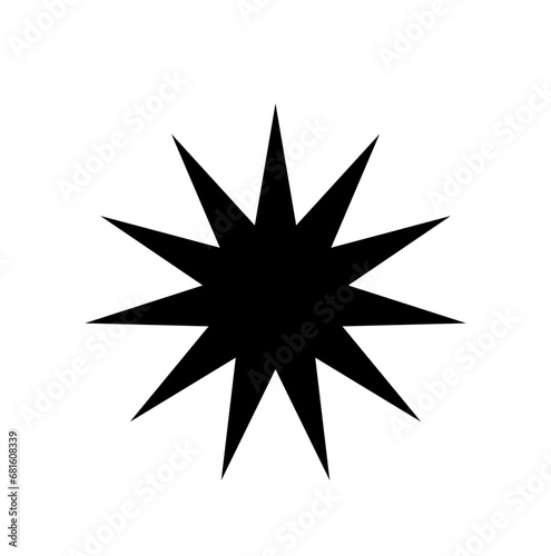 Geometric Star Icon Design Element. Star Shape. Black Star. Svg File. Hand Drawn Star. Single Icon