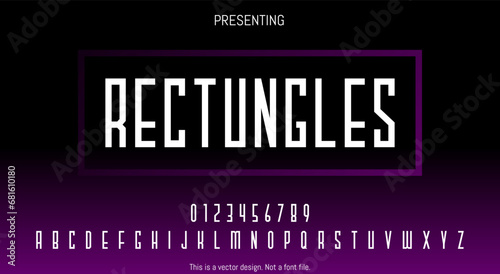 Modern Abstract Rectungles Font Design for English Alphabet