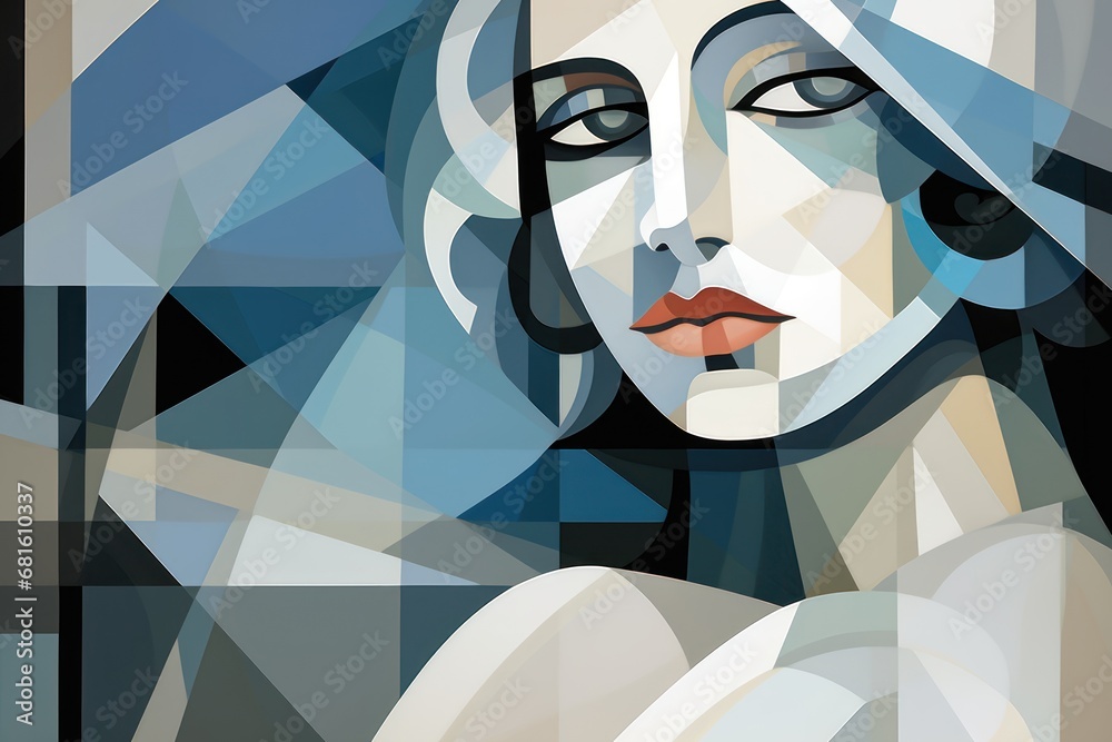 a painting of a woman's face with her eyes closed and her hair pulled ...