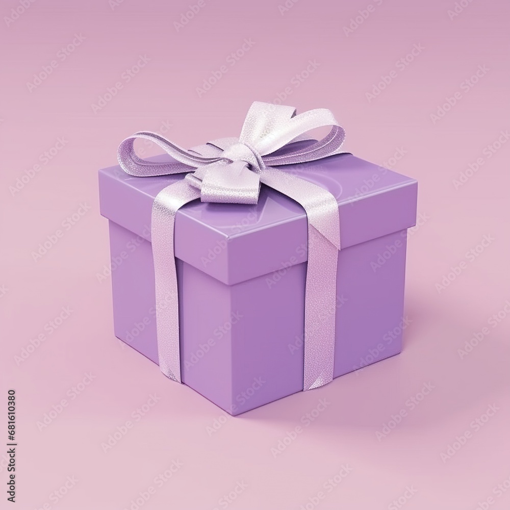 Fototapeta premium purple gift box with a bow