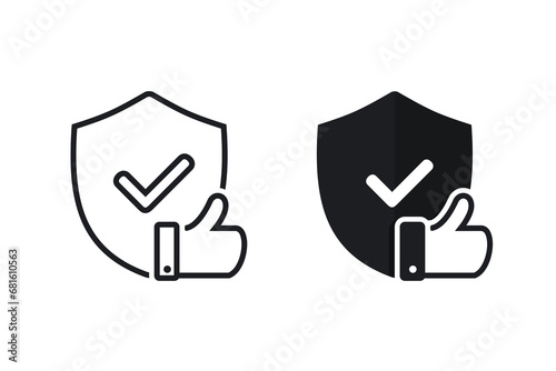 Shield approval icon. Illustration vector