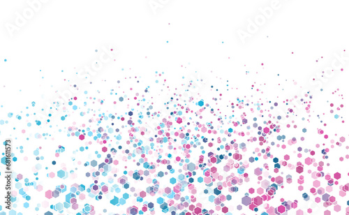 Blue and pink tech geometric hexagons abstract background. Vector design