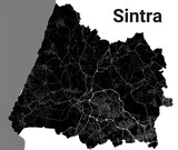 Black Sintra city map, administrative area