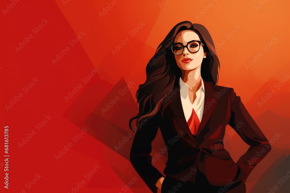 Strong and confident businesswoman illustration