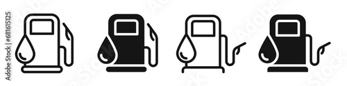 Gas station. Fueling station icons. Fuel vector icons. Car fuel icon set. photo