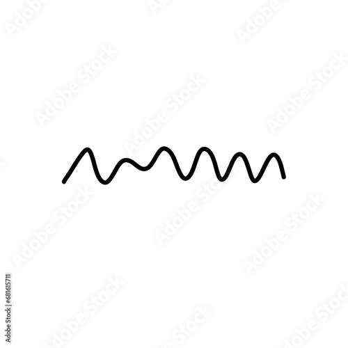 Pen Curved Line Texture. Scribble Curved Line. Black Curved Line. Abstract Design Element. Svg File. High Quality Design