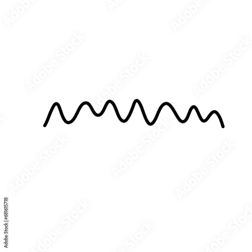 Pen Curved Line Texture. Scribble Curved Line. Black Curved Line. Abstract Design Element. Svg File. High Quality Design