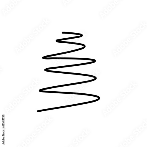 Pen Curved Line Texture. Scribble Curved Line. Black Curved Line. Abstract Design Element. Svg File. High Quality Design