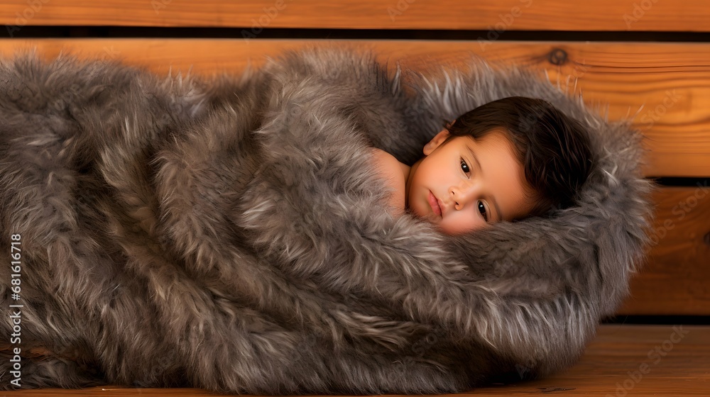Cute baby in a cozy blanket photo, sleeping. stock photo Cute baby in a cozy blanket photo, sleeping. stock photo