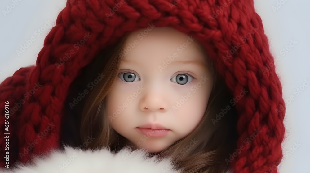 Cute baby in a cozy blanket photo, sleeping, Generative AI Cute baby in a cozy blanket photo, sleeping, Generative AI