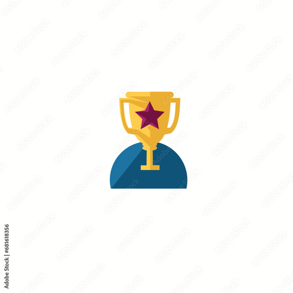 Winner's trophy icon. The golden trophy vector is a symbol of victory in a sports event. Winner's trophy icon. The golden trophy vector is a symbol of victory in a sports event.