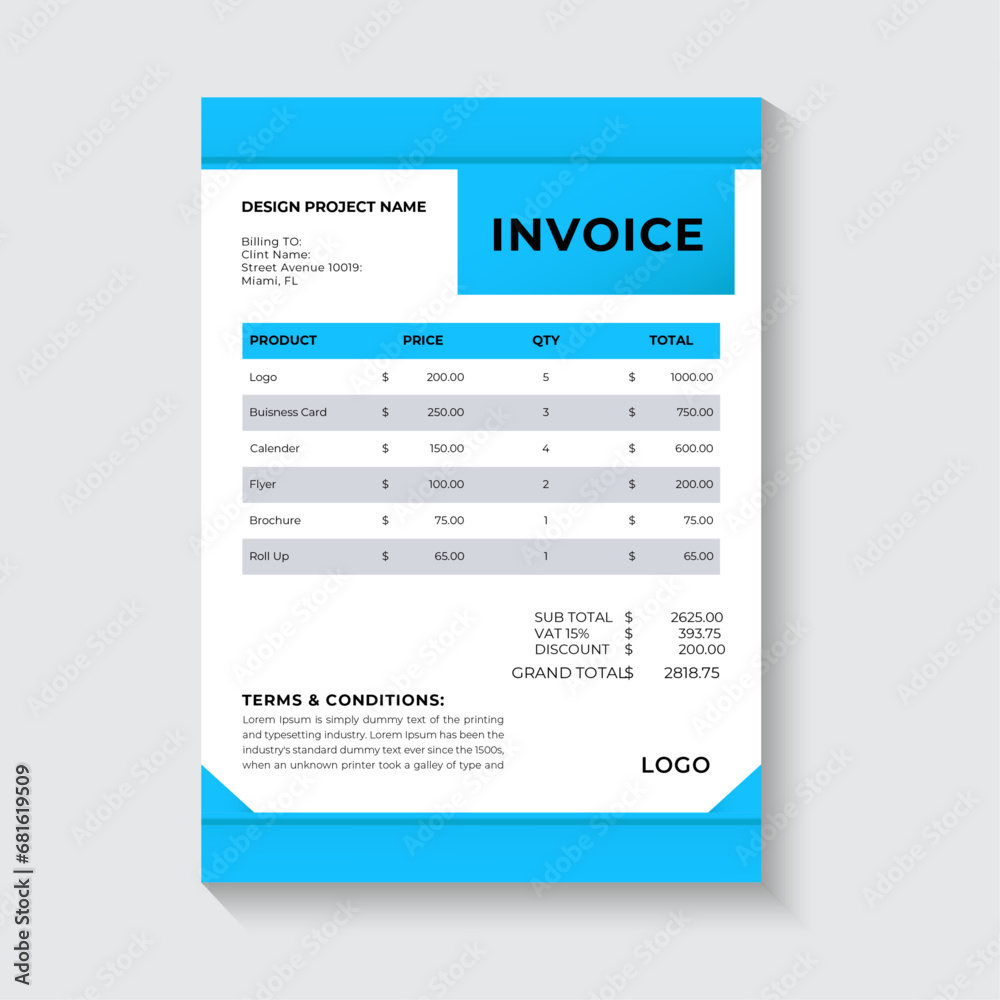 clean invoice template vector design clean invoice template vector design
