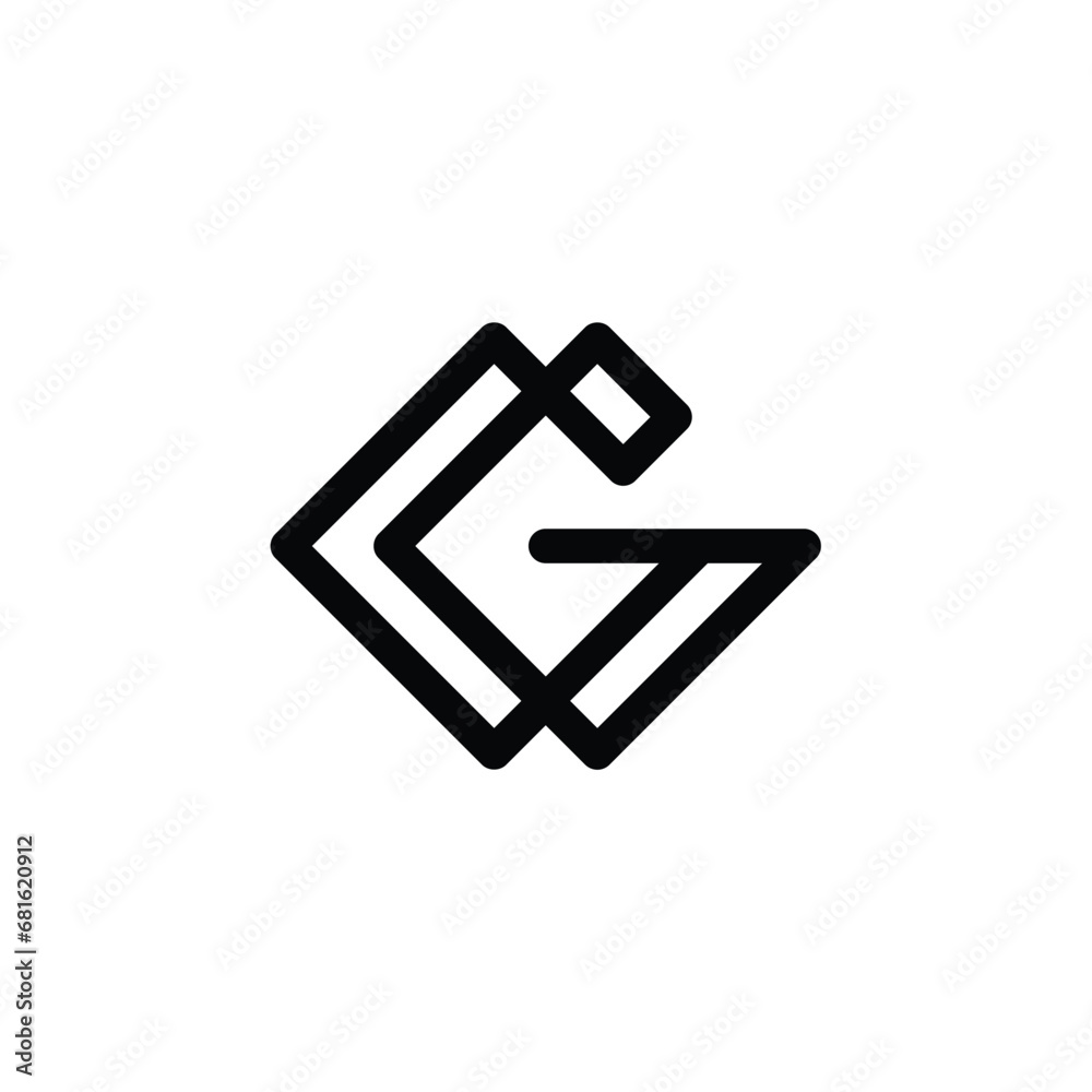 letter G line monogram logo design letter G line monogram logo design