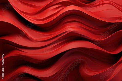  a red wavy background with a black circle in the middle of the top of the image and a black circle in the middle of the middle of the bottom of the image.