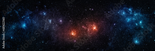 Space scene with stars in the galaxy. Panorama. Universe filled with stars  nebula and galaxy . Elements of this image furnished by NASA