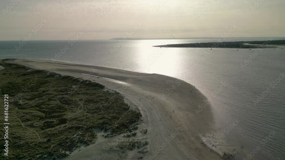 West Wittering Beach Early Evening Aerial View Drone shot West Wittering Beach Early Evening Aerial View Drone shot