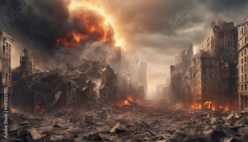 世紀末のイメージ　爆発　生成AI