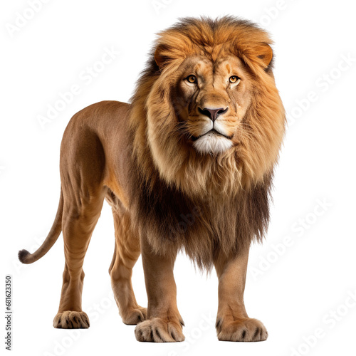 Lion roar isolated on a white background
