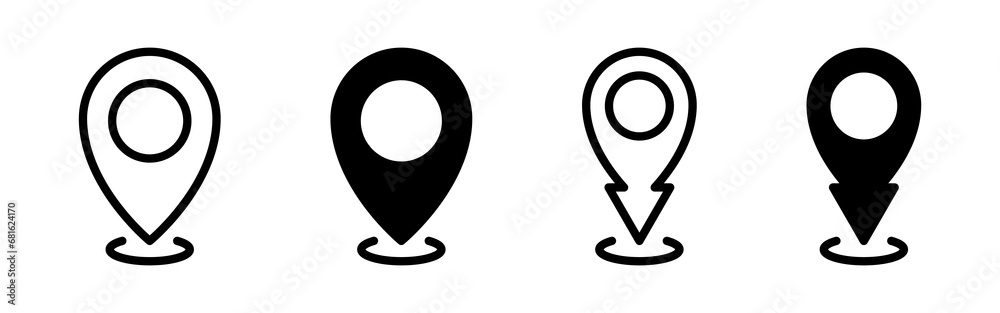 Location pointer icon. Map pin icons, Vector pointers. Location marker vector icons. Location pointer icon. Map pin icons, Vector pointers. Location marker vector icons.