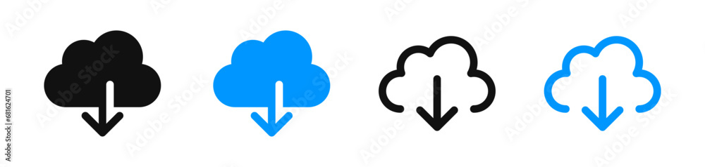 Upload and download icons. Cloud storage icons. Cloud database. Vector clouds. Upload and download icons. Cloud storage icons. Cloud database. Vector clouds.