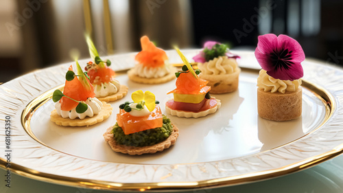 Food, hospitality and room service, starter appetisers as exquisite cuisine in hotel restaurant a la carte menu, culinary art and fine dining