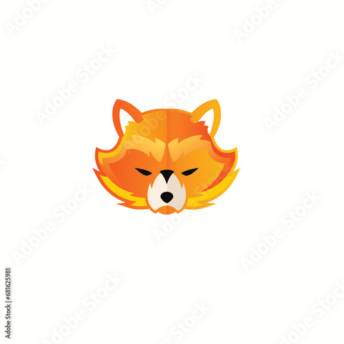 Fototapeta Naklejka Na Ścianę i Meble -  Vector image of a fox design on a white background. Animal Logo. Modern vector red fox