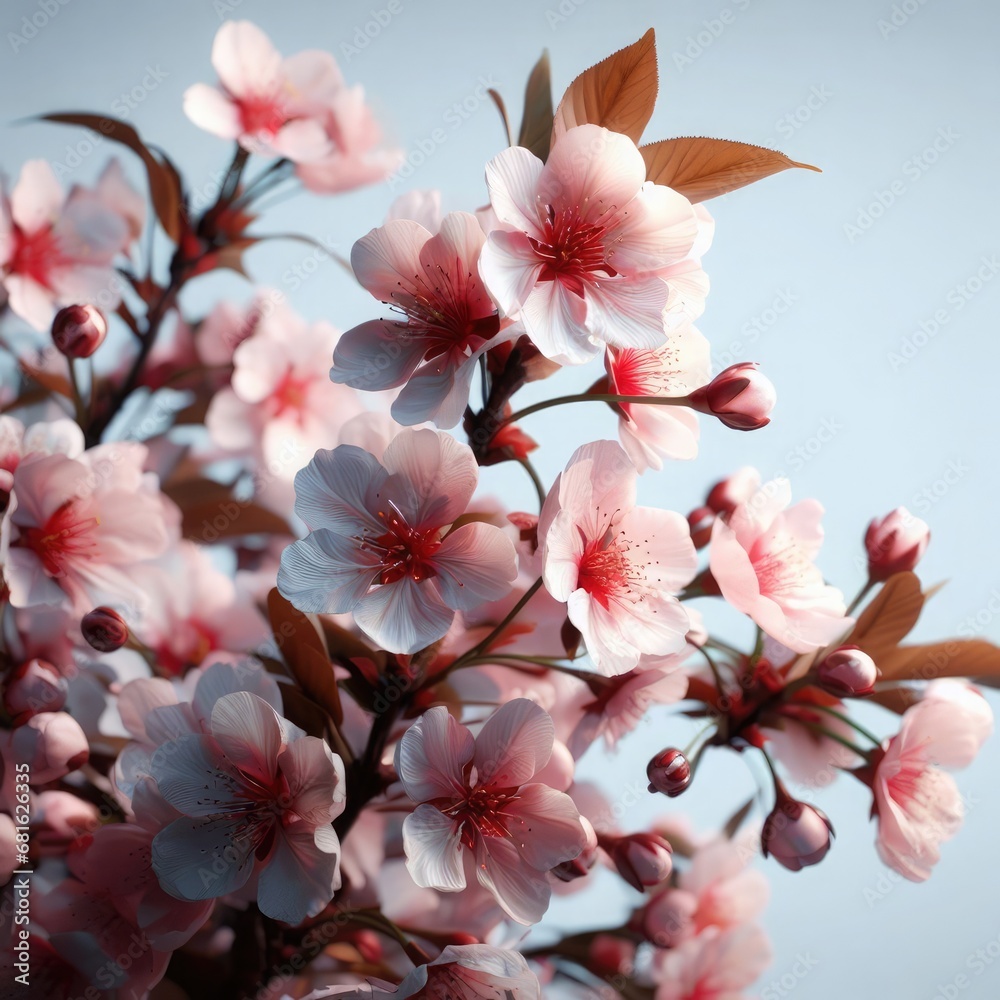 Generative AI Charming of cherry blossom flowers, Elegant lily flowers, Charming cherry blossom flowers, bouquet flowers, Beautiful close-up of cherry blossom, Close-up of the cherry blossom flowers