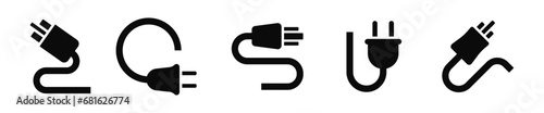 Electric plug vector icons. Socket plug icon set.