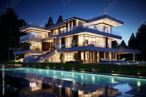 View of a modern mansion